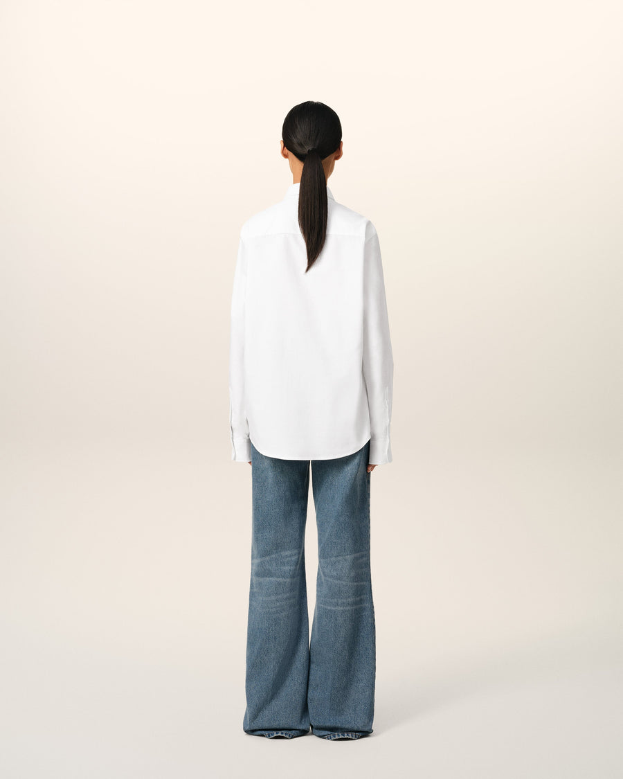 White Cotton Button Down Ami De Coeur Shirt