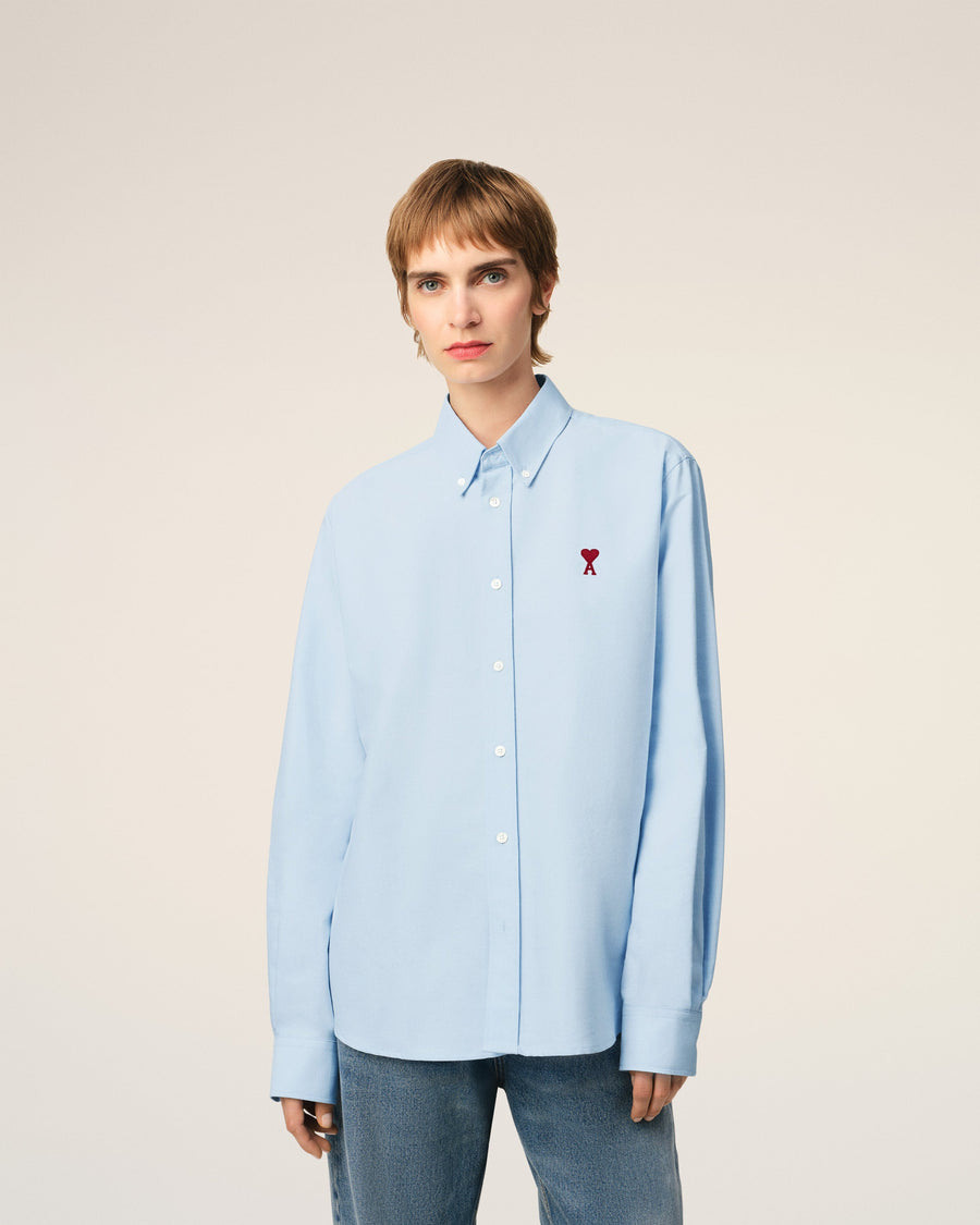 Blue Cotton Button Down Ami De Coeur Shirt