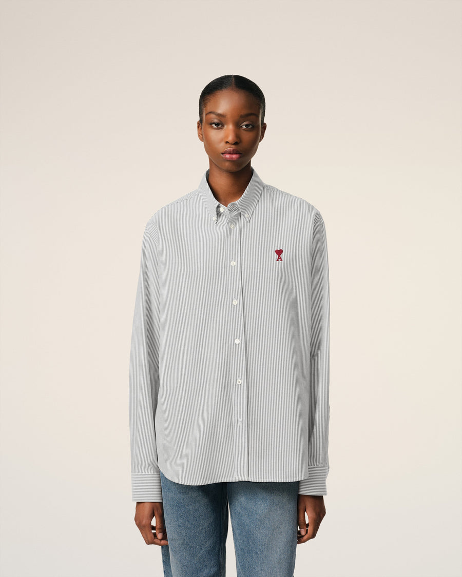 Grey Cotton Button Down Ami De Coeur Shirt