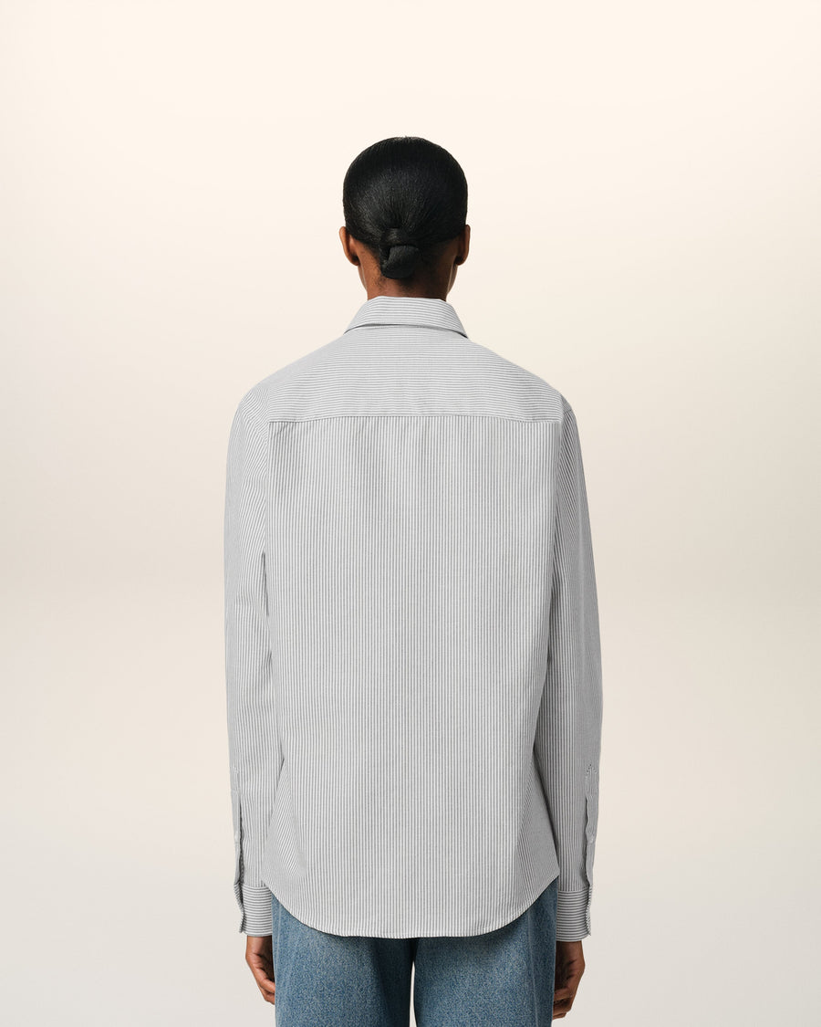 Grey Cotton Button Down Ami De Coeur Shirt