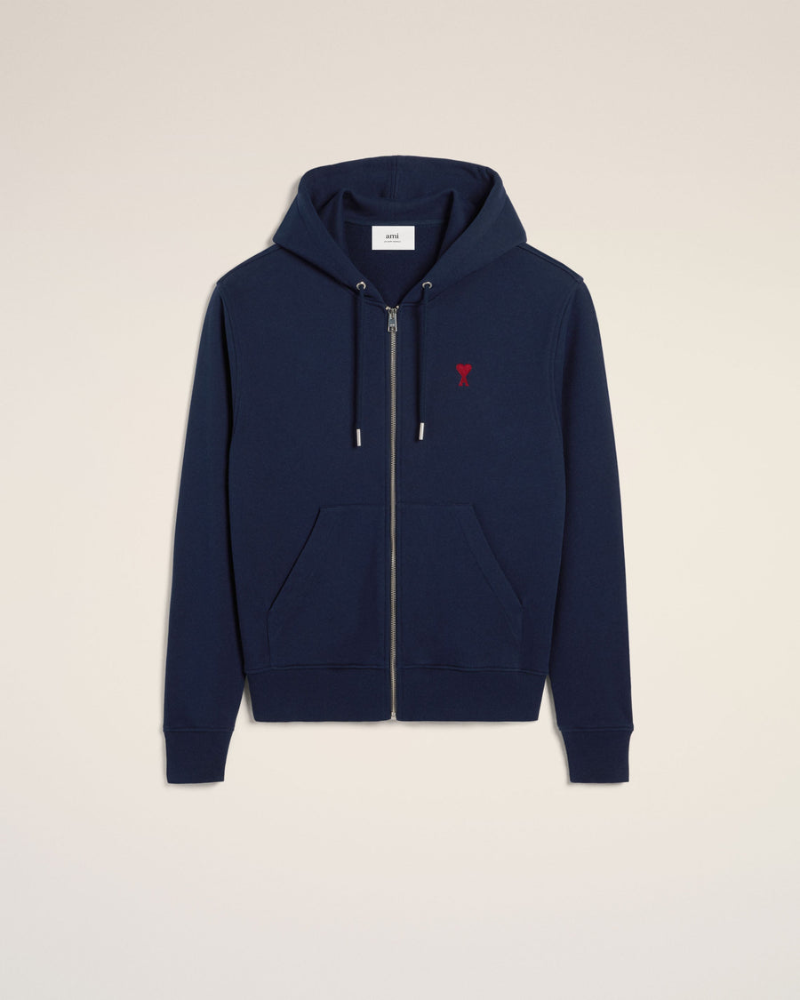 Blue Organic Cotton Ami De Coeur Zipped Hoodie