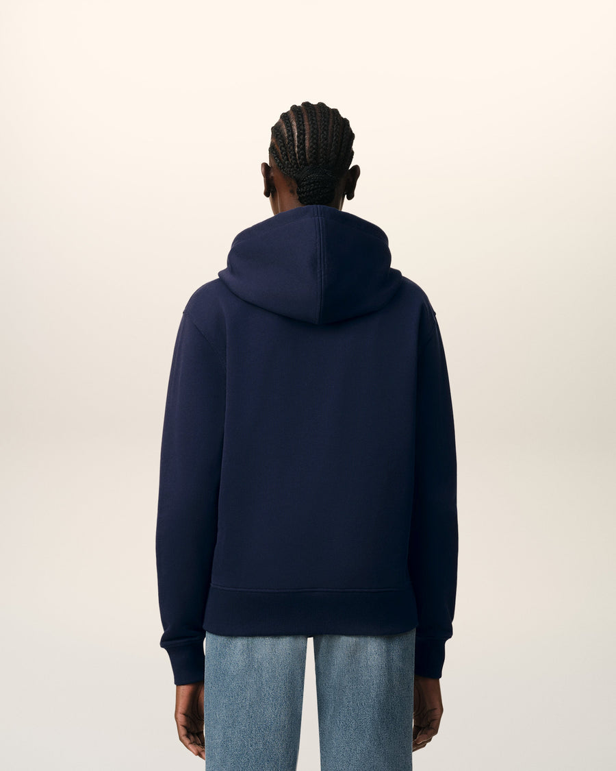 Blue Organic Cotton Ami De Coeur Zipped Hoodie
