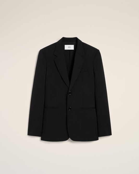 Black Wool Semi-Lined Jacket