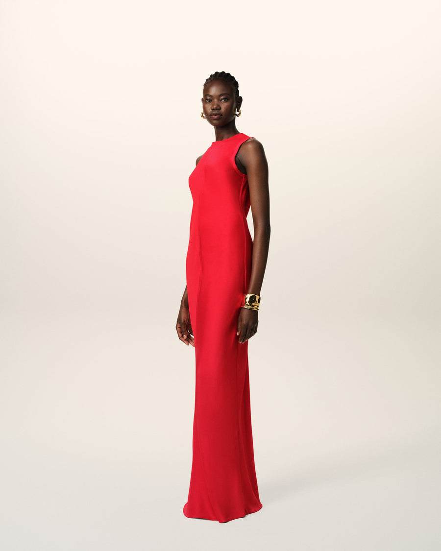 Red Long Straight Dress