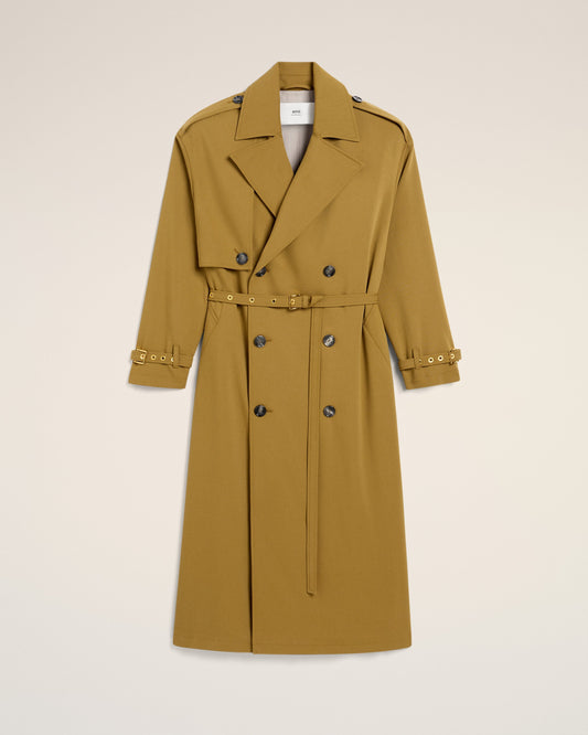 Mustard Wool Trench Coat