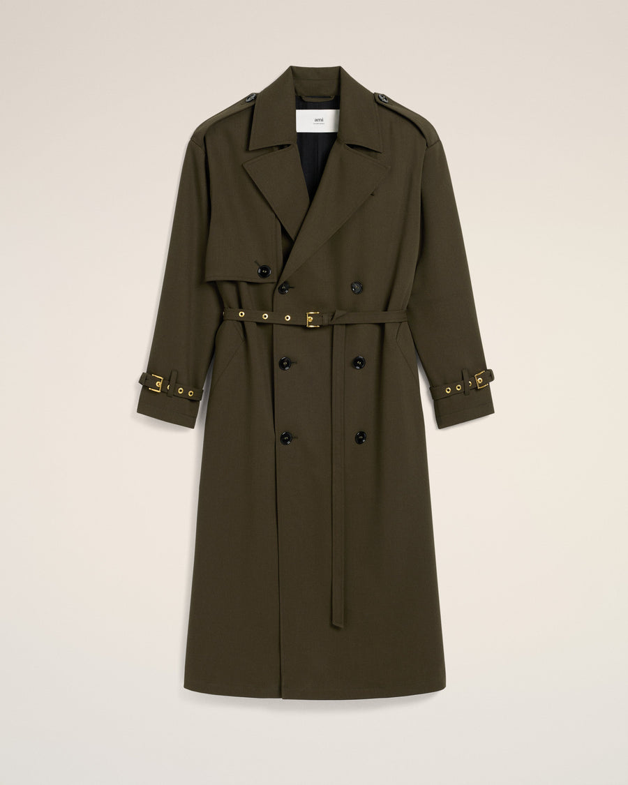 Green Wool Trench Coat