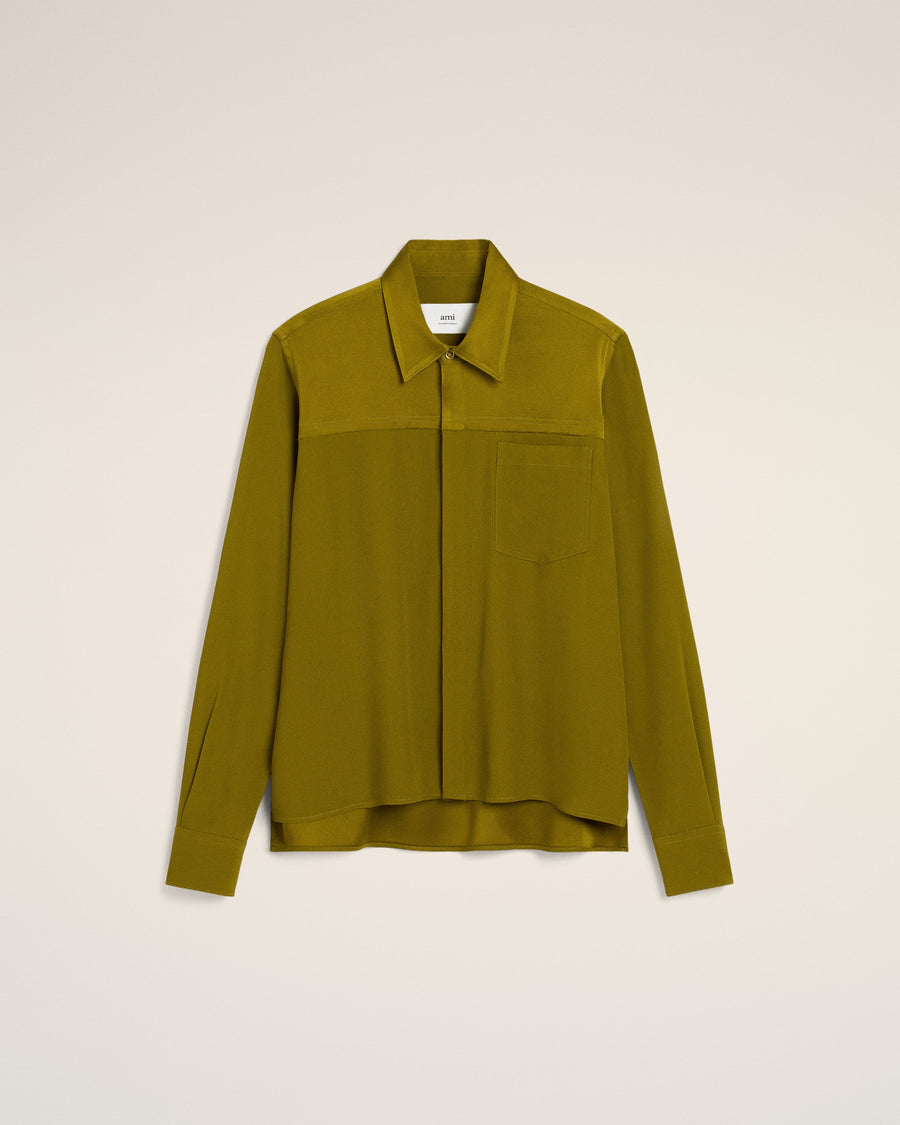 Khaki Contrasted Top Long Sleeve Shirt