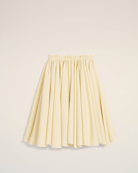 Yellow Wool Skirt With Godets