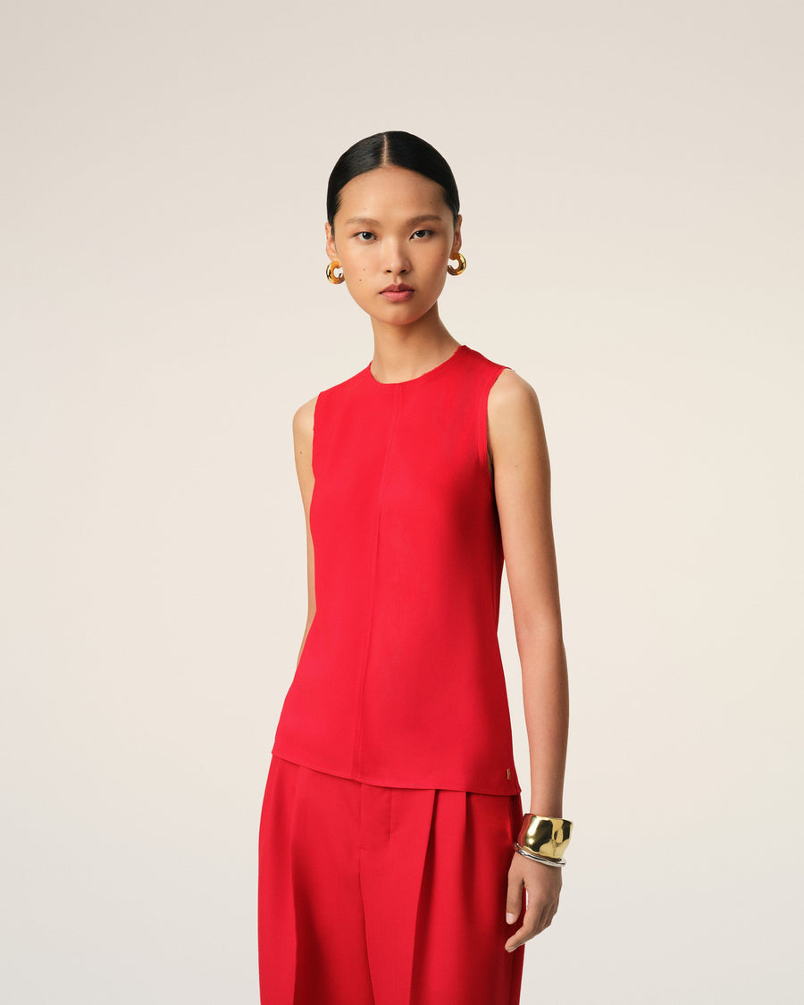 Red Sleeveless Top