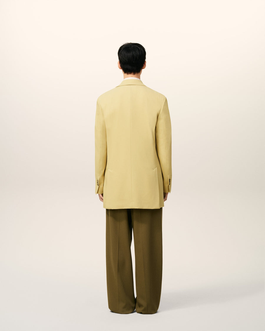 Green Wool Loose Double Breasted Jacket