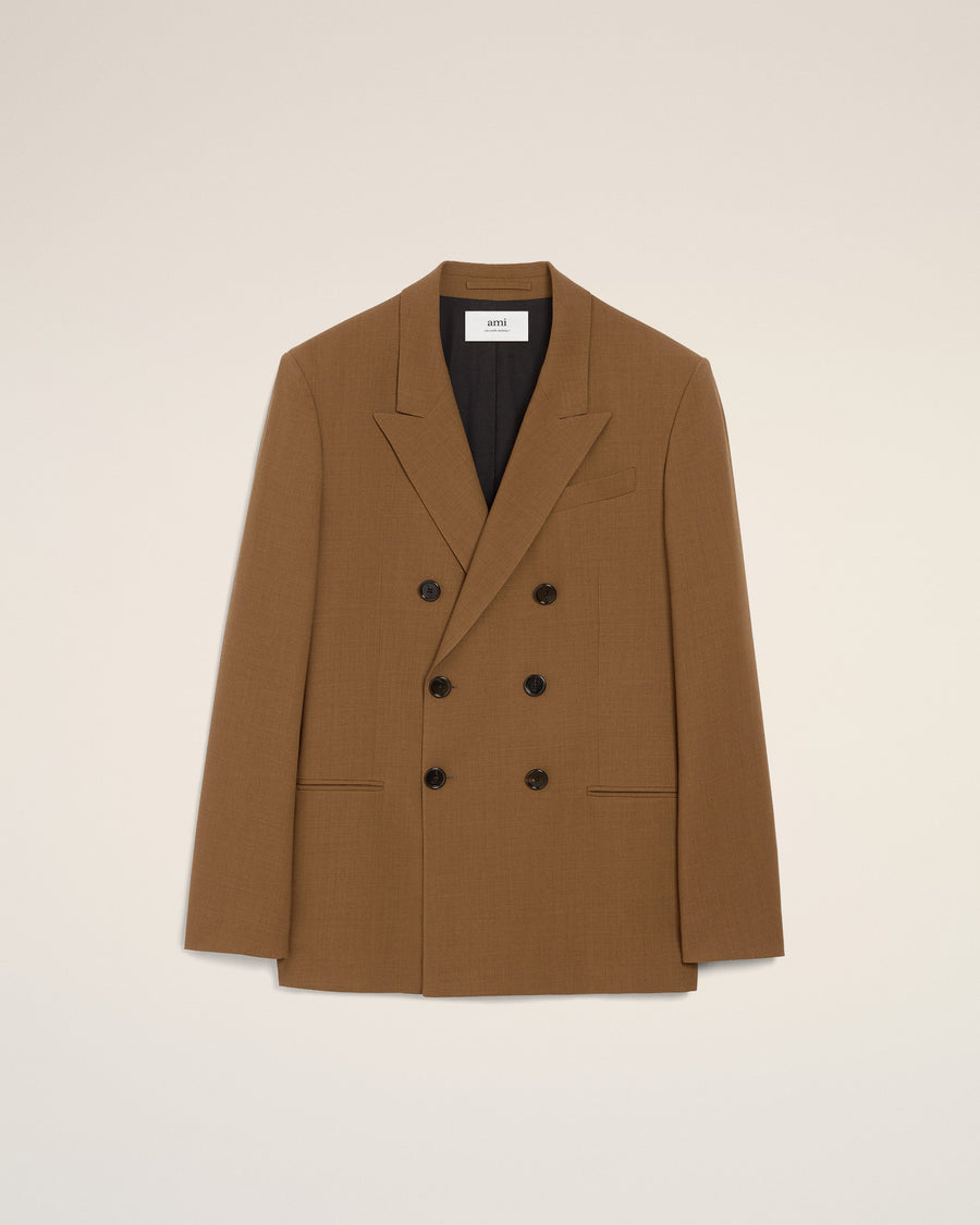 Brown Wool Double Breasted Jacket
