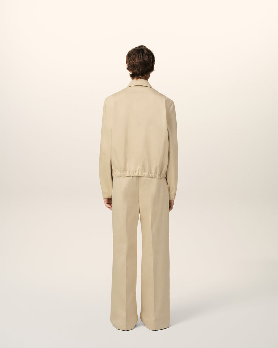 Beige Cotton Ami de Coeur Zipped Jacket