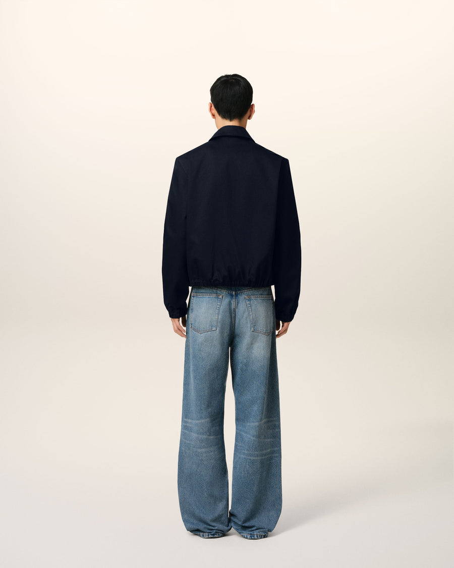 Navy Cotton Ami de Coeur Zipped Jacket