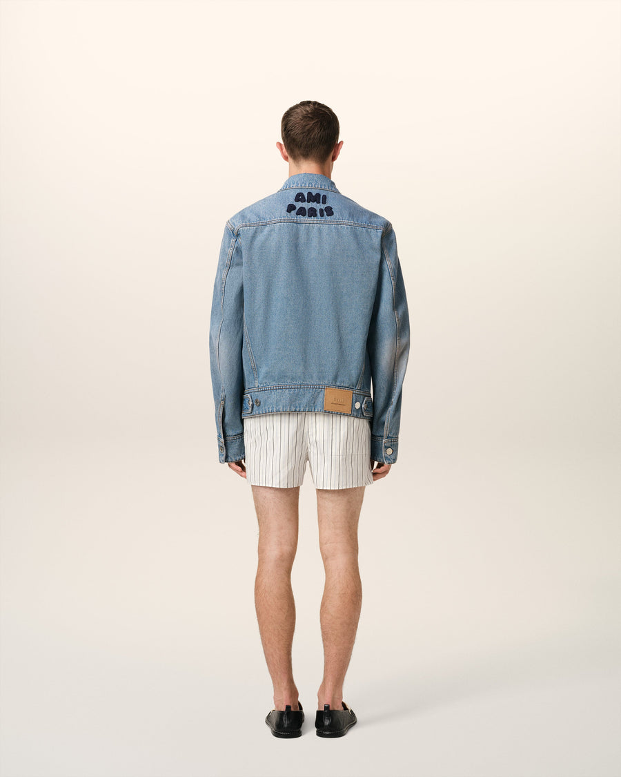 Blue Cotton Ami Paris Trucker Jacket