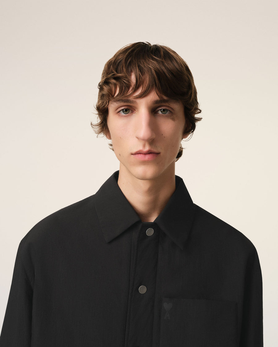 Black Canvas Padded Ami de Coeur Overshirt