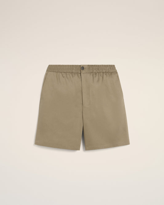 Green Cotton Elasticated Waist Shorts