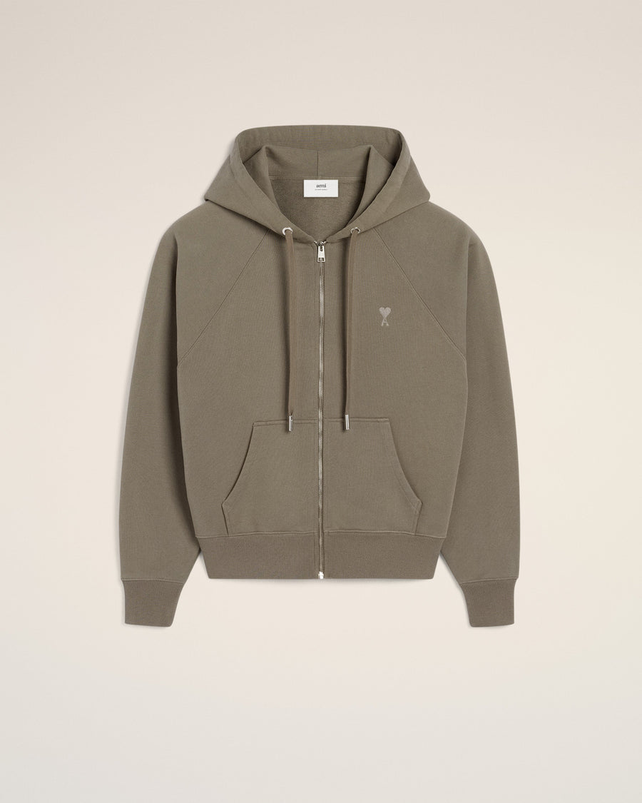 Taupe Cotton Tonal Ami de Coeur Hoodie