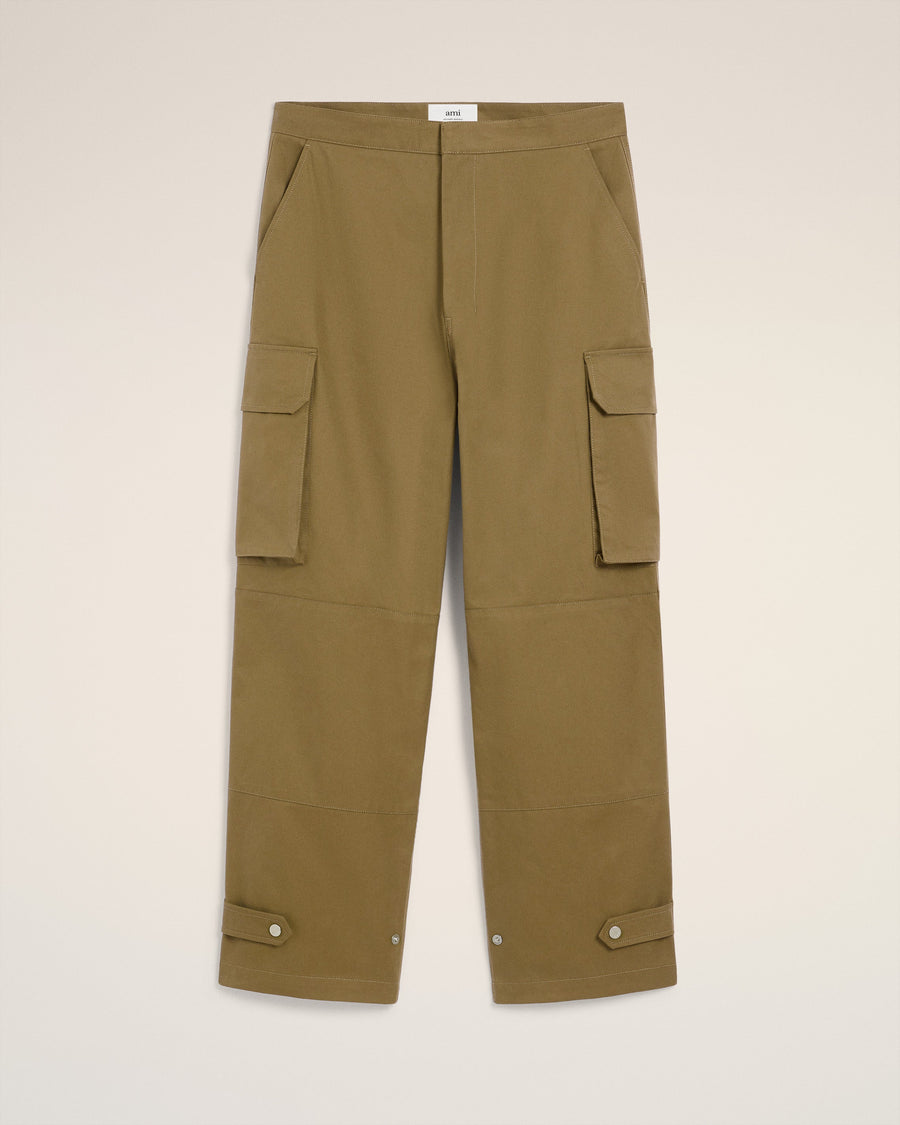 Green Cotton Cargo Trousers