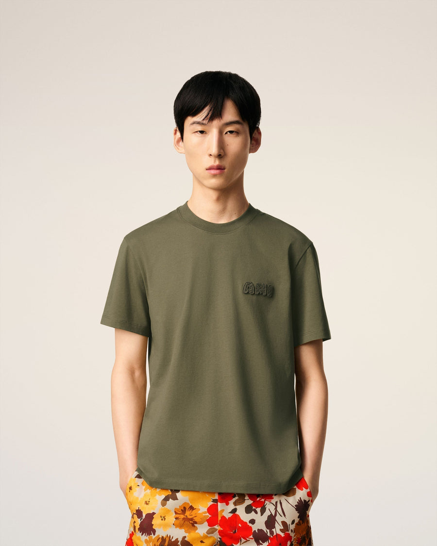 Green Cotton Ami Patch T-Shirt