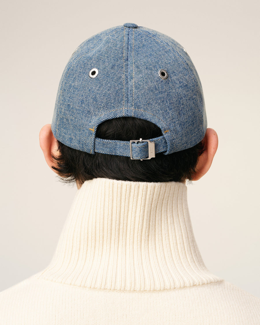 Blue Cotton Ami De Coeur Embroidery Cap