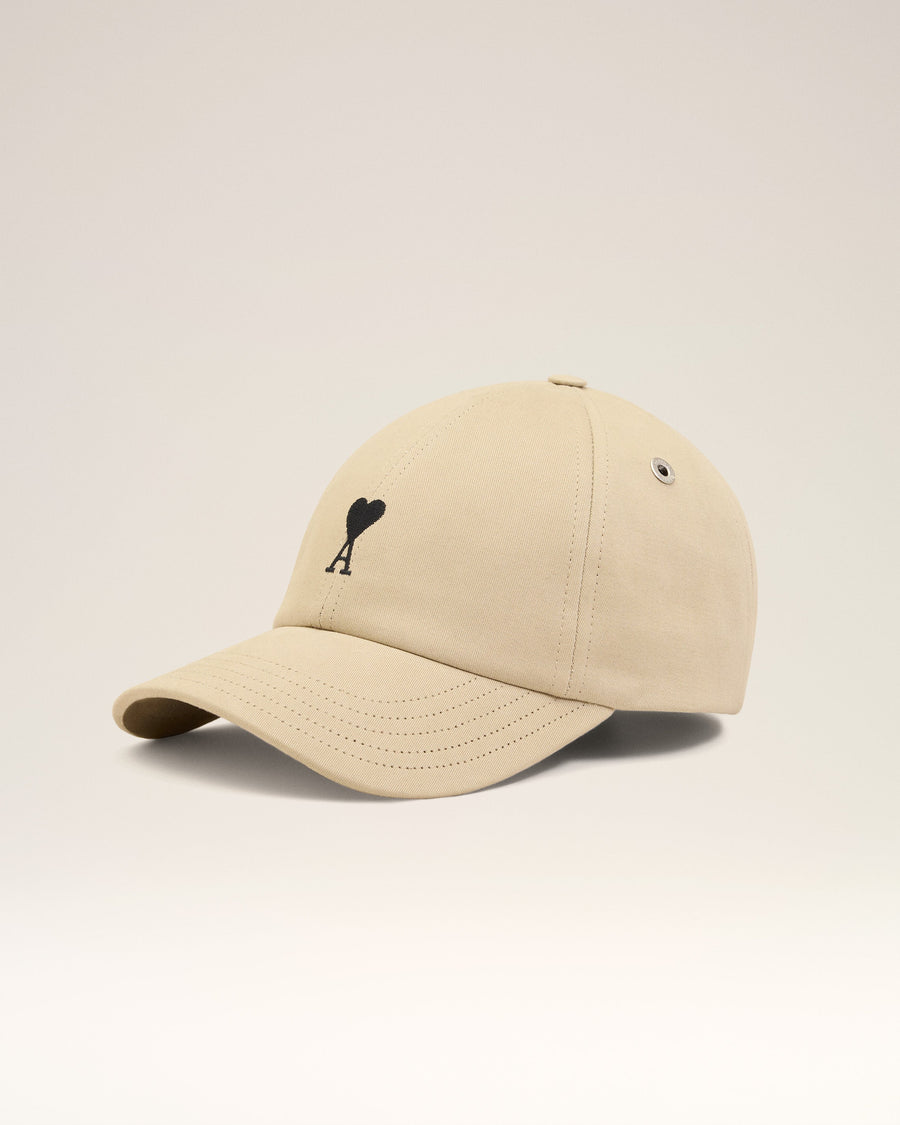 Beige Cotton Ami De Coeur Embroidery Cap