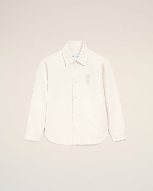 White Cotton Knitted Ami De Coeur Overshirt