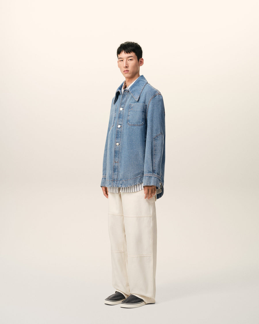 Blue Cotton Ami De Coeur Worker Overshirt