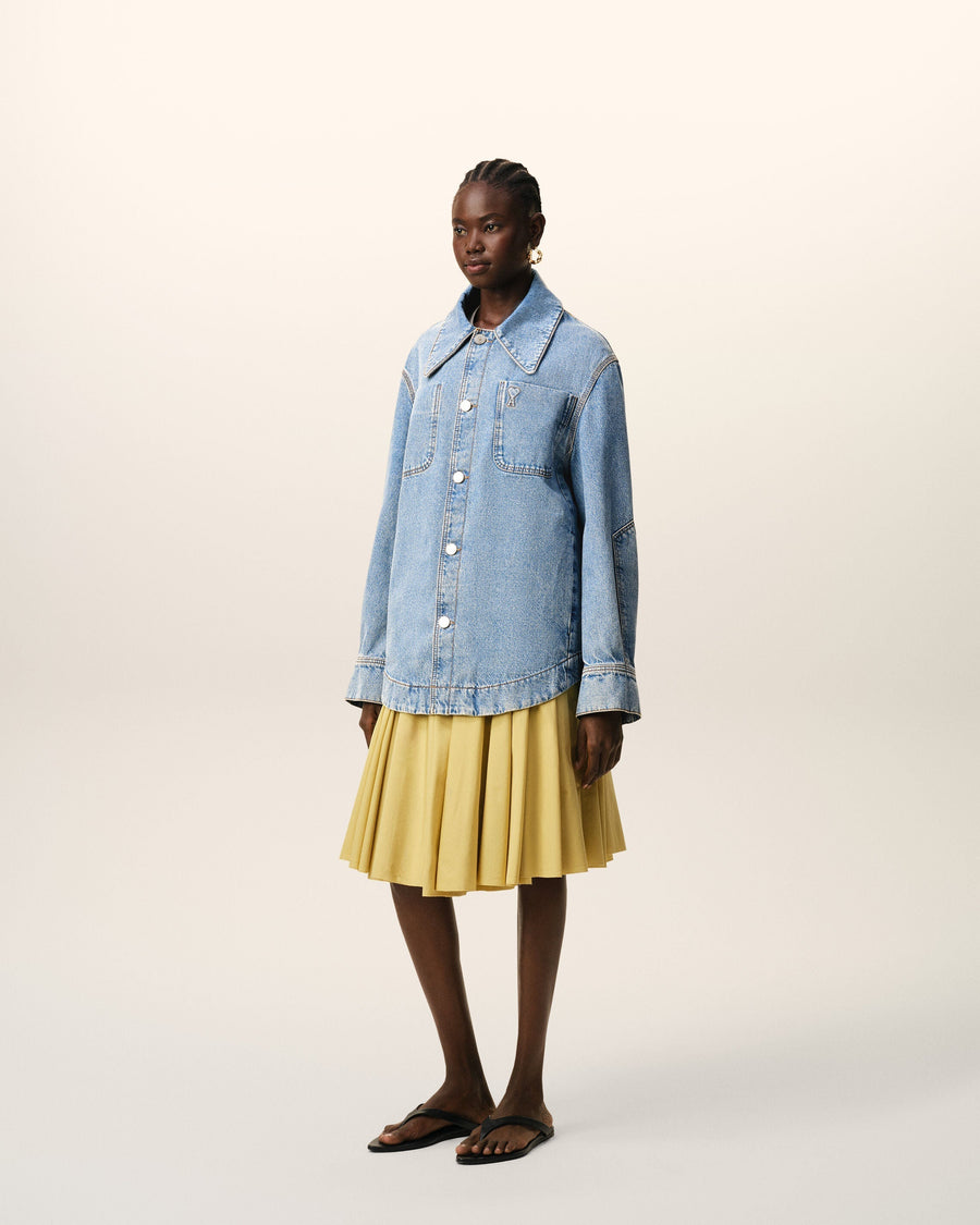 Blue Cotton Ami De Coeur Worker Overshirt