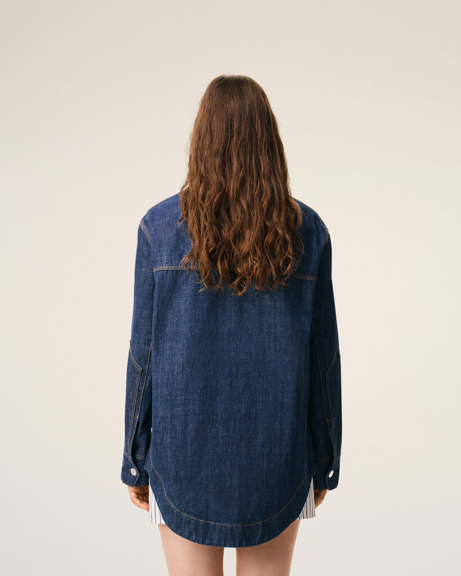 Blue Cotton Ami De Coeur Worker Overshirt