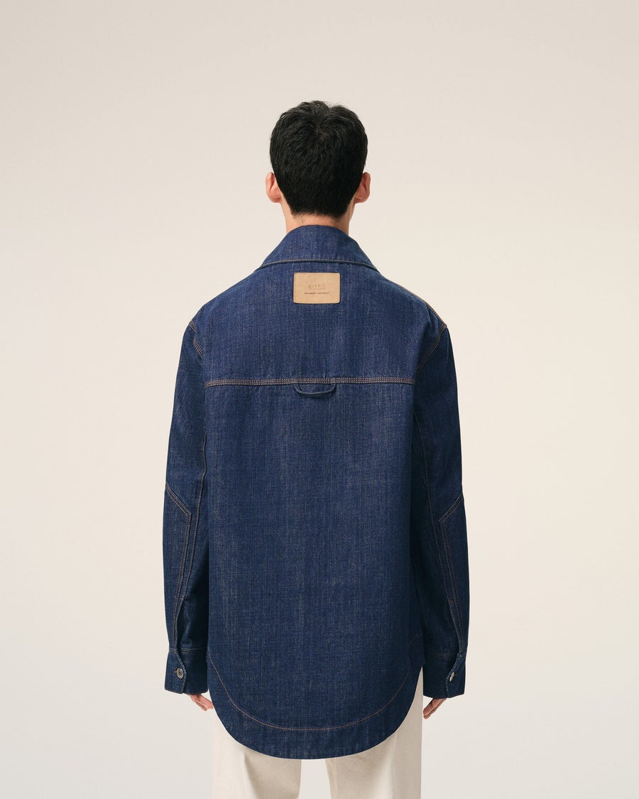 Blue Cotton Ami De Coeur Worker Overshirt