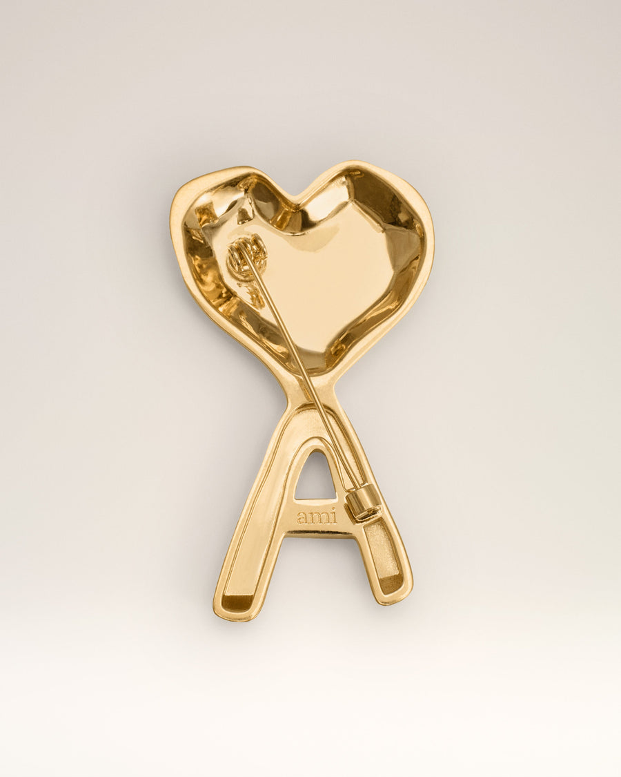 Gold Brass Hammered Ami De Coeur Pin