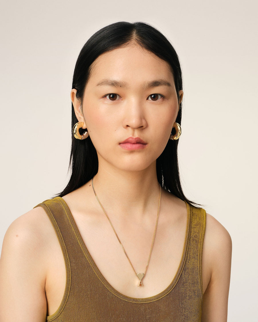Gold Brass Ami De Coeur Pendant Necklace