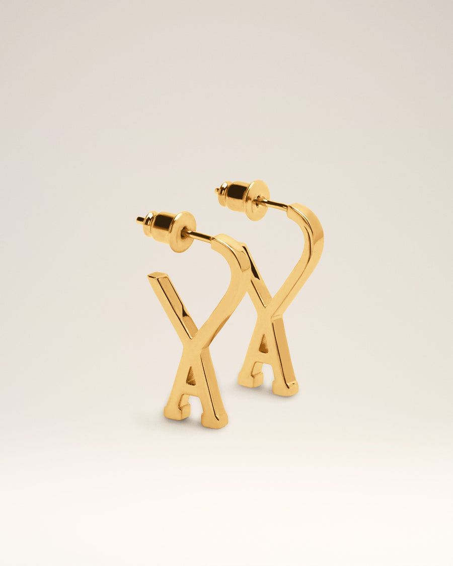 Gold Brass Small Ami De Coeur Hoop