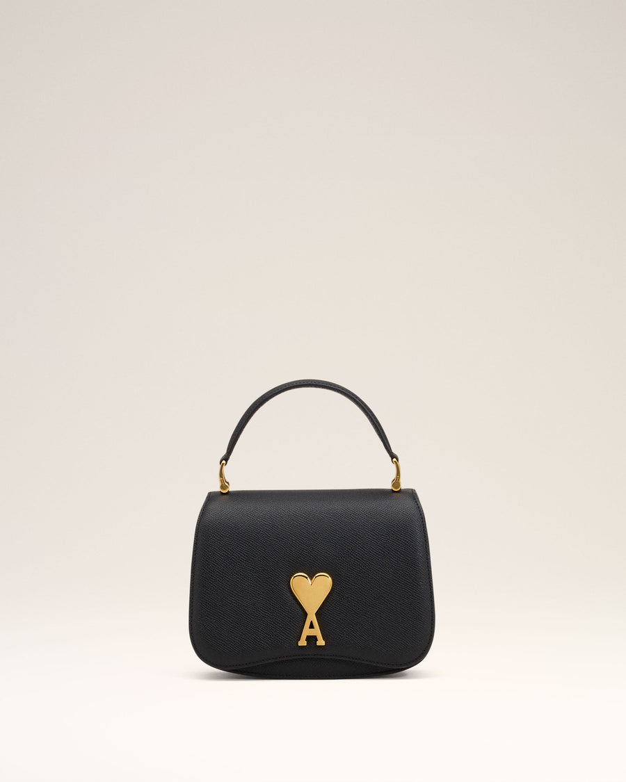Black Leather Top Handle Paris Paris Bag