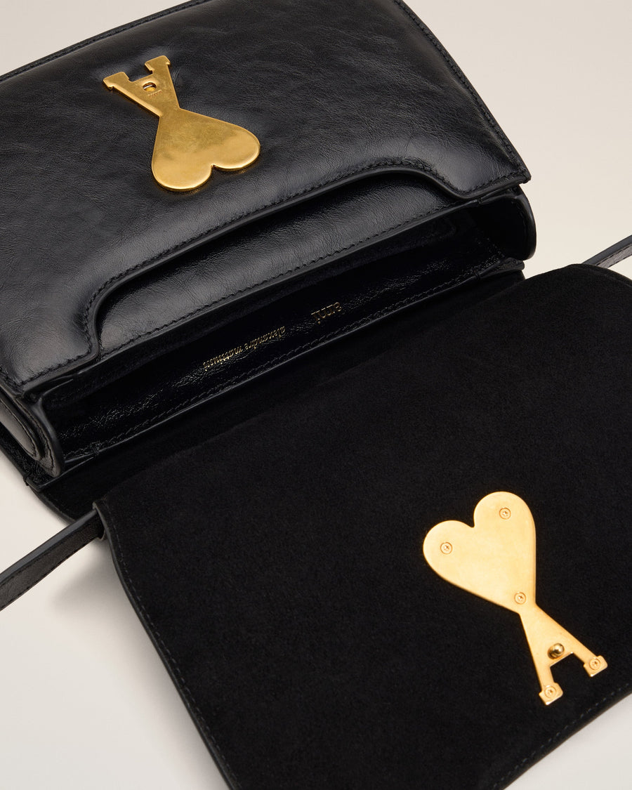 Black Leather Top Handle Paris Paris Bag
