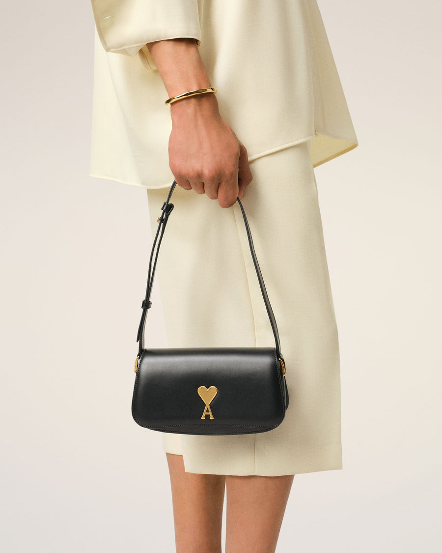 Black Leather Shoulder Bag Paris Paris Bag