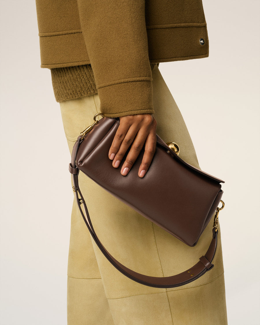 Brown Smooth Leather Carrousel Bag