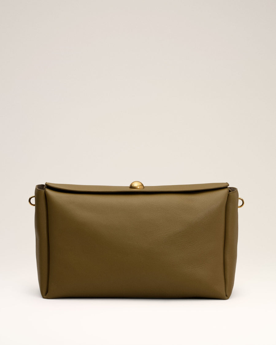 Khaki Leather Large Carrousel Bag