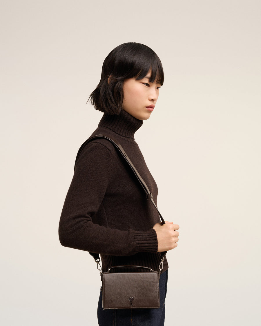 Brown Leather Ami de Coeur Lunch Box Bag