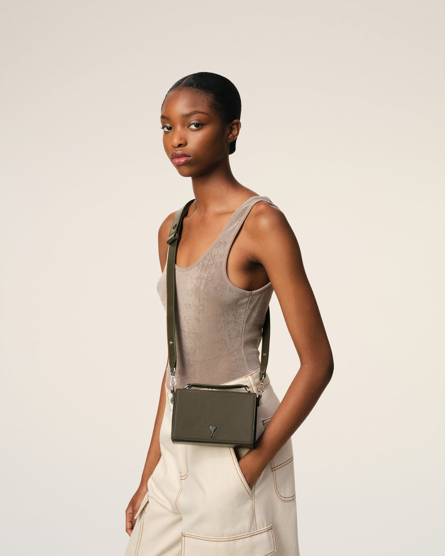 Green Leather Ami de Coeur Lunch Box Bag
