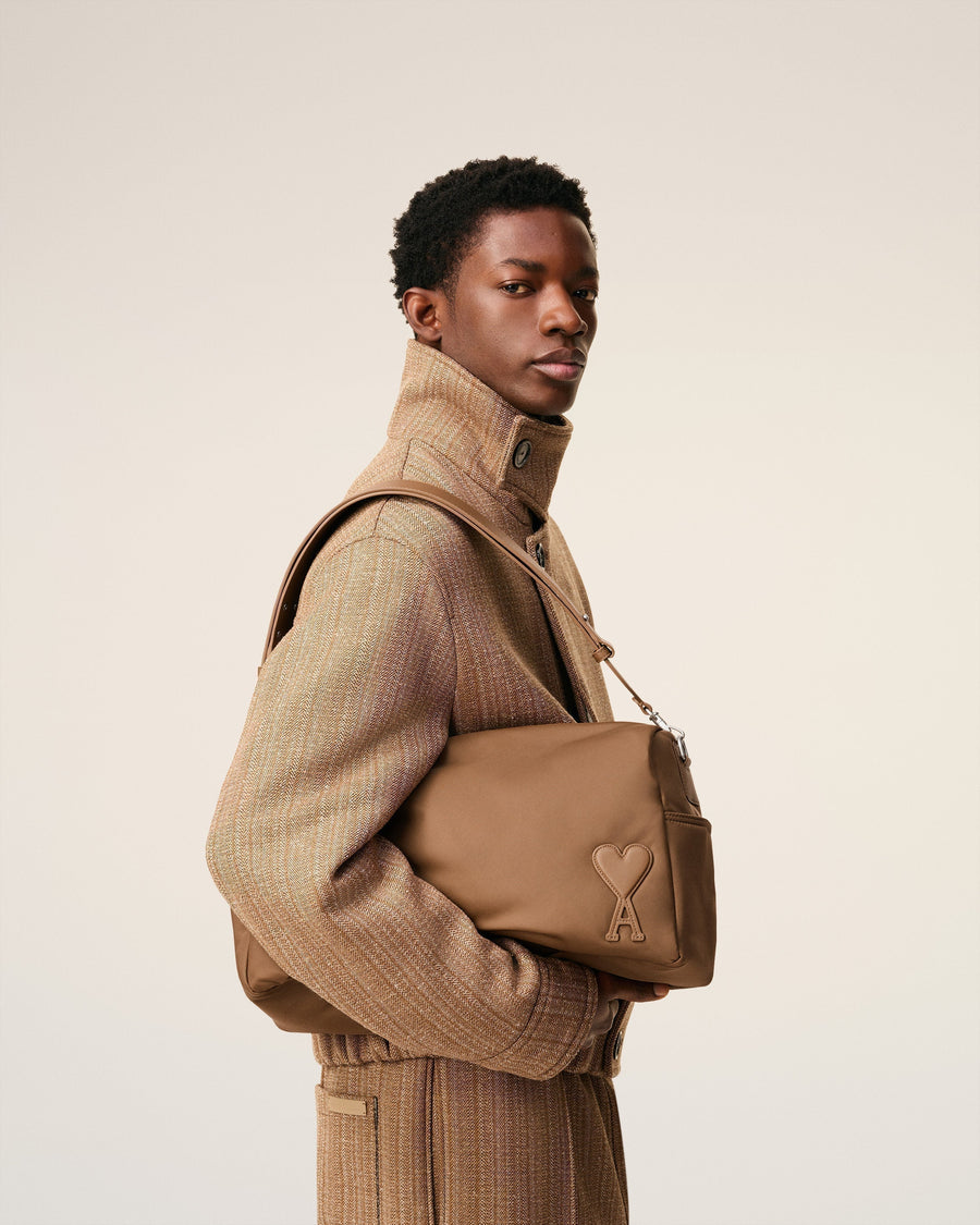 Brown Nylon Canvas Marcel Large Bag