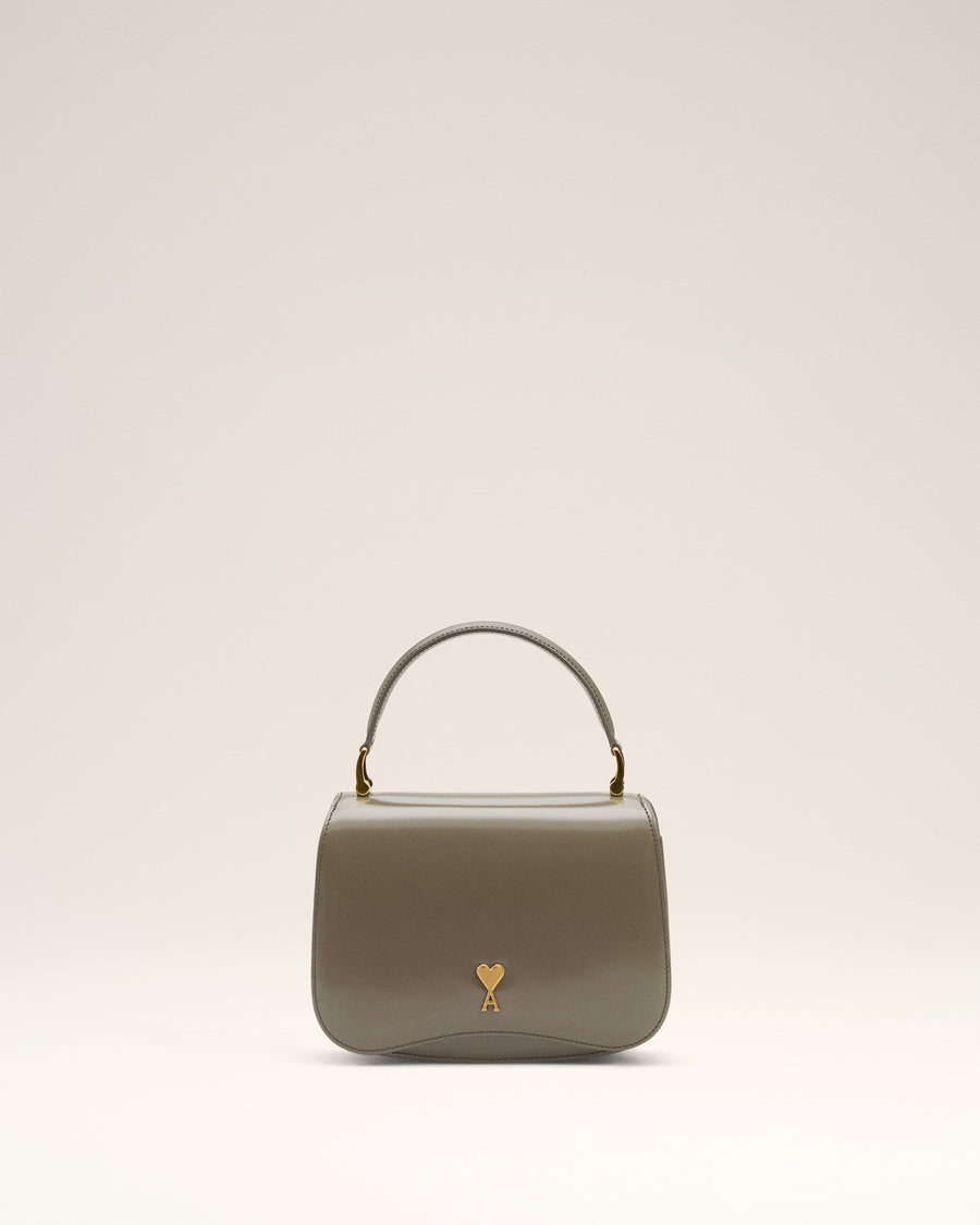 Grey Glazed Leather Top Handle Paris Paris Bag