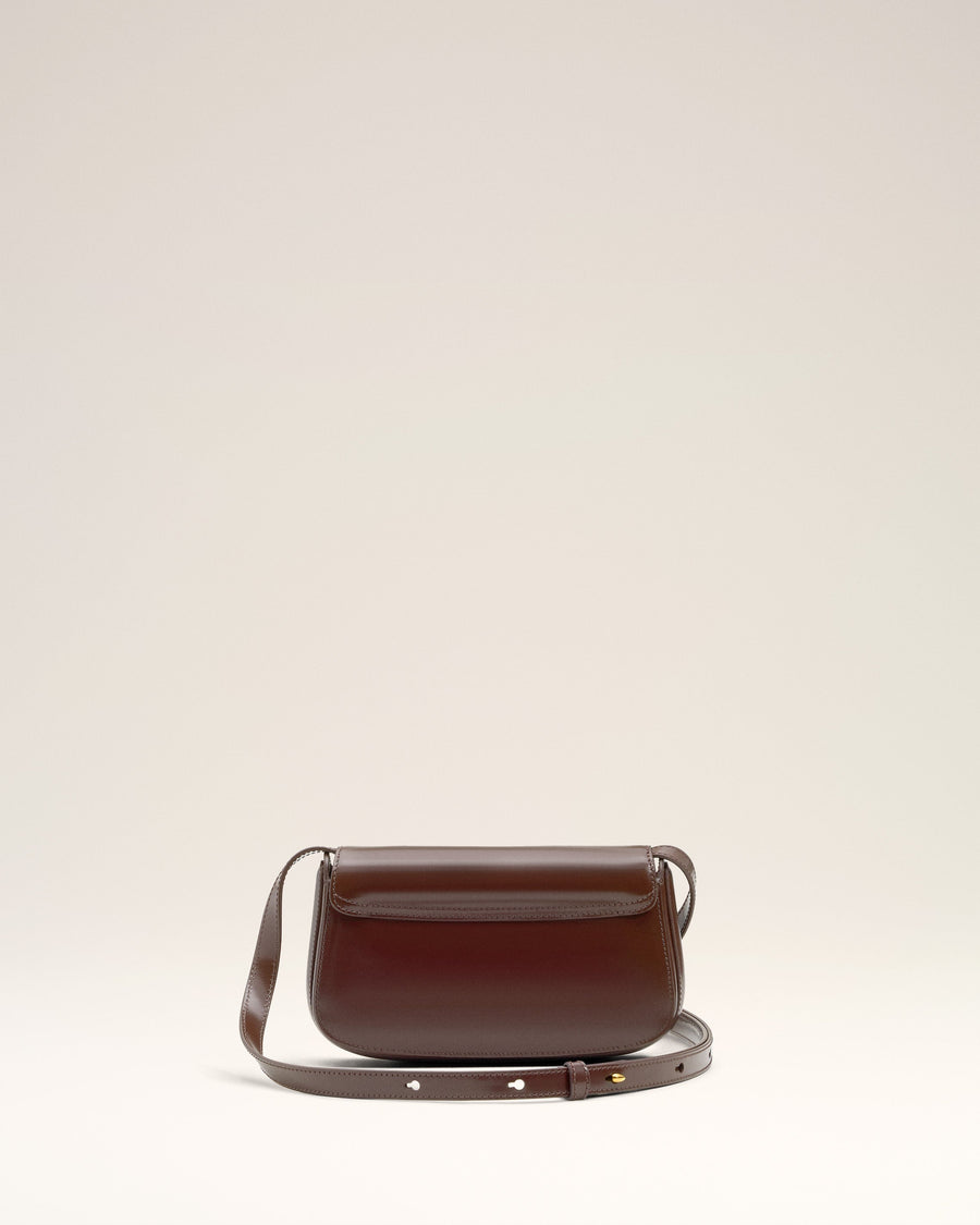 Burgundy Glazed Leather Small Crossbody Paris Paris Bag