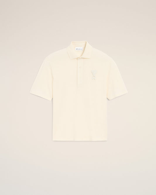 White Cotton Ami De Coeur Knitted Patch Polo