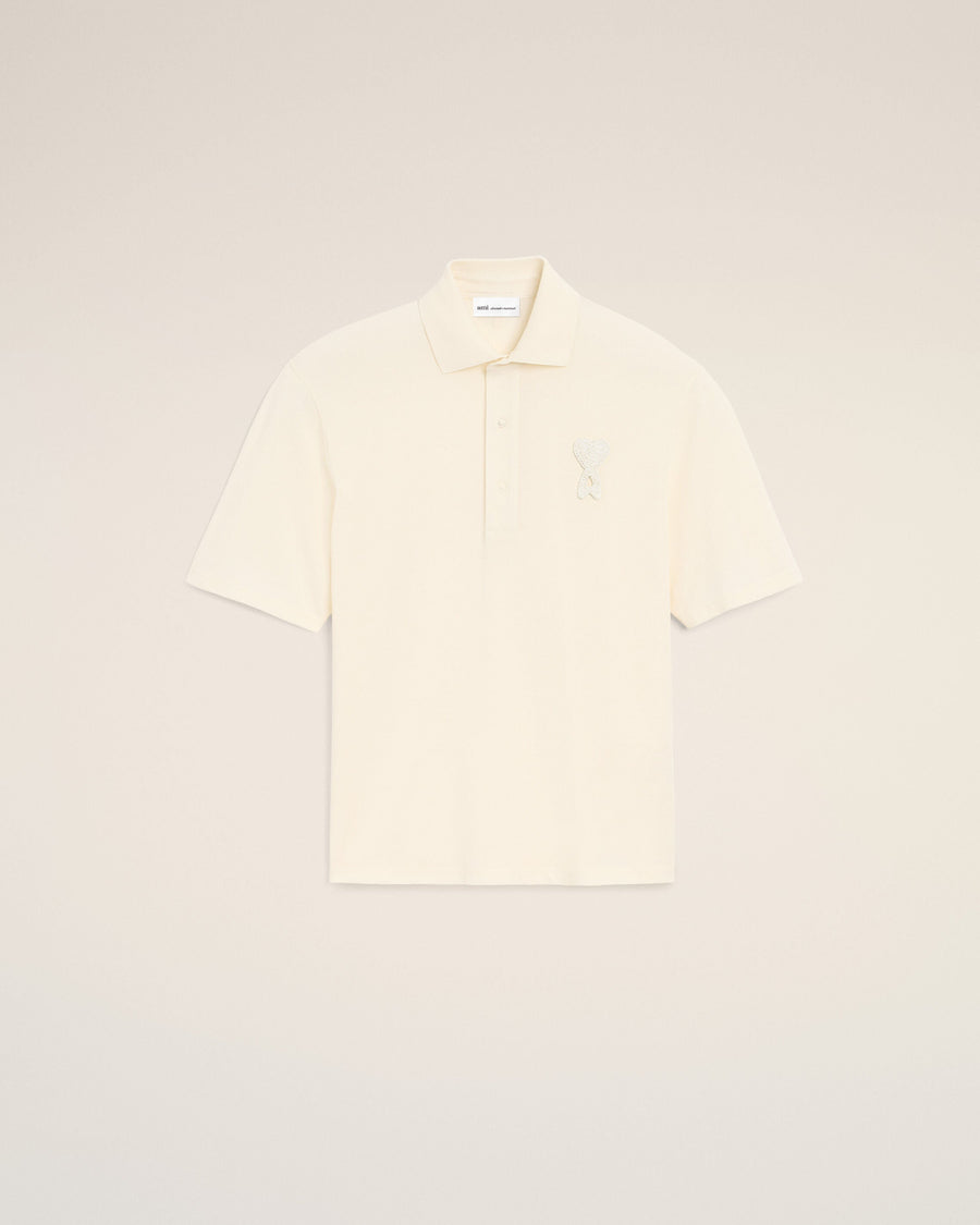 White Cotton Ami De Coeur Knitted Patch Polo