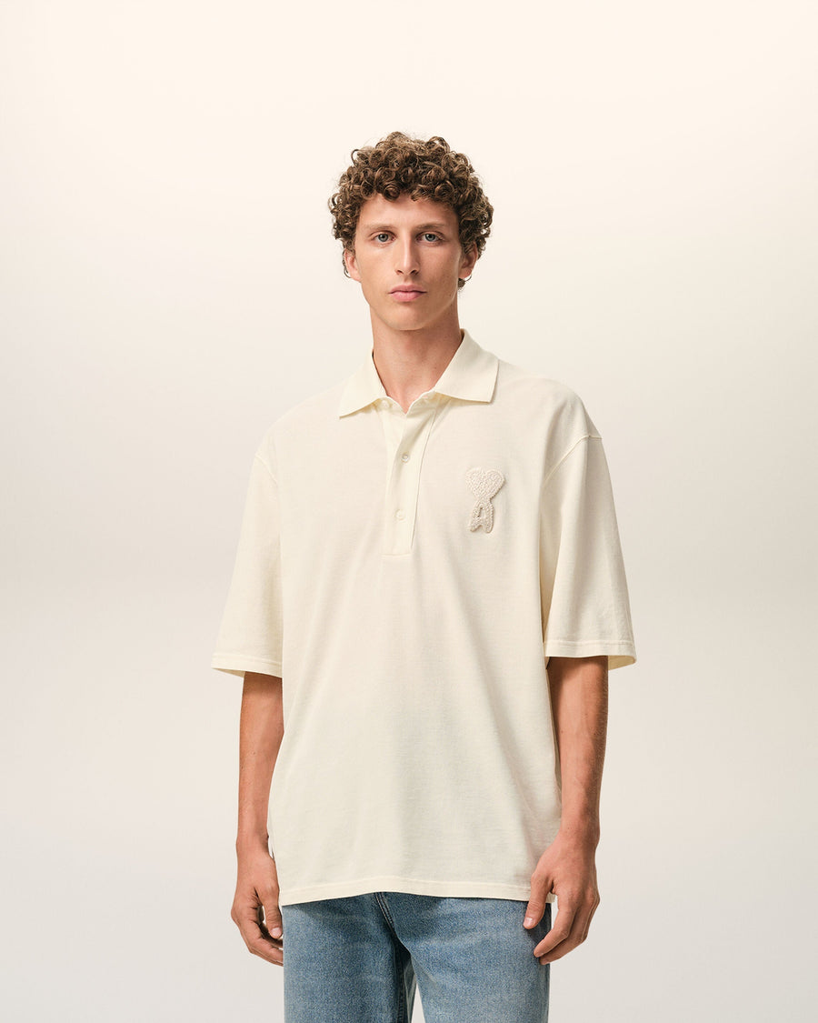 White Cotton Ami De Coeur Knitted Patch Polo