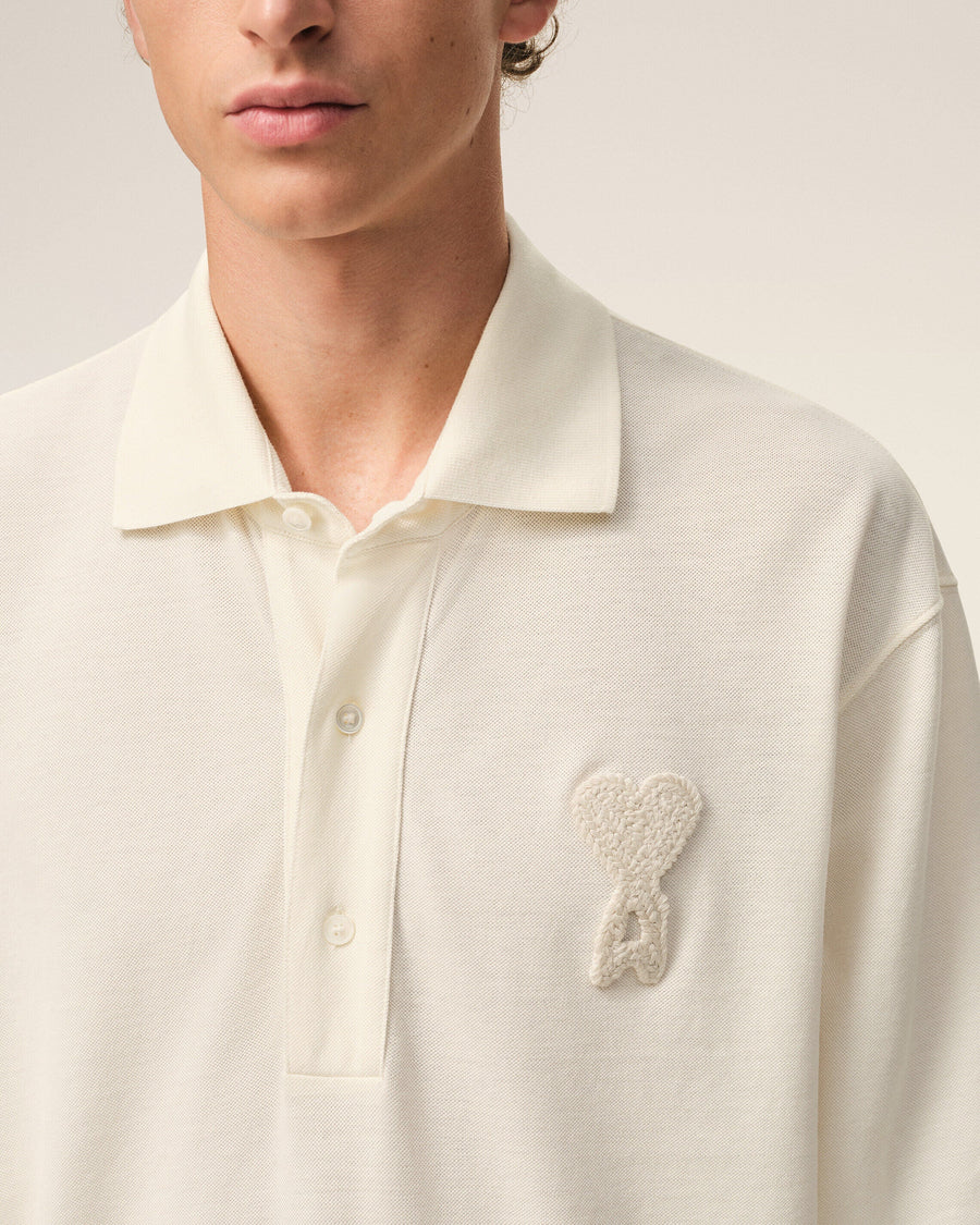 White Cotton Ami De Coeur Knitted Patch Polo