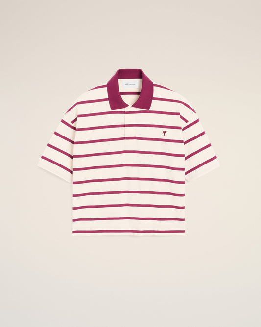 White cotton polo with Ami de Coeur arrow