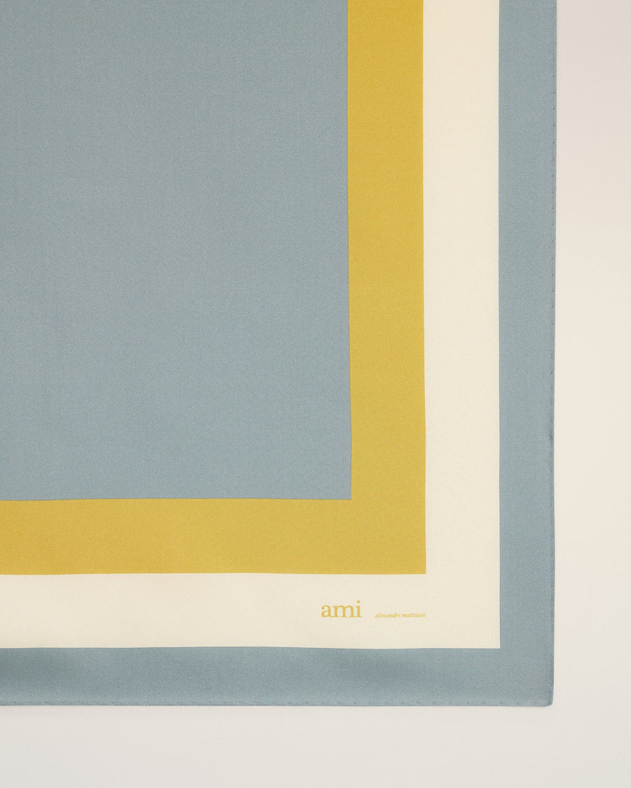 Tricolor Blue Silk Bandana