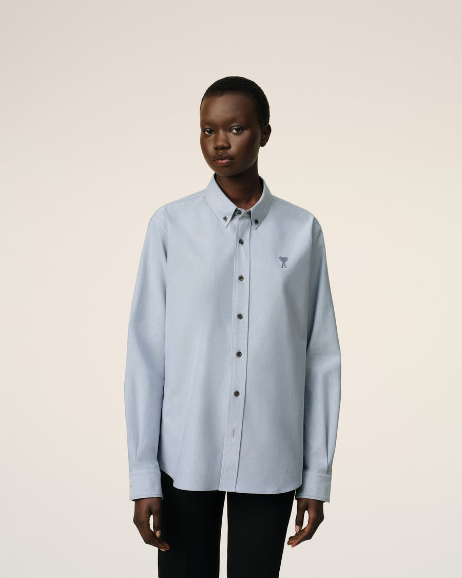 Blue Cotton Button-Down Ami de Cœur Shirt